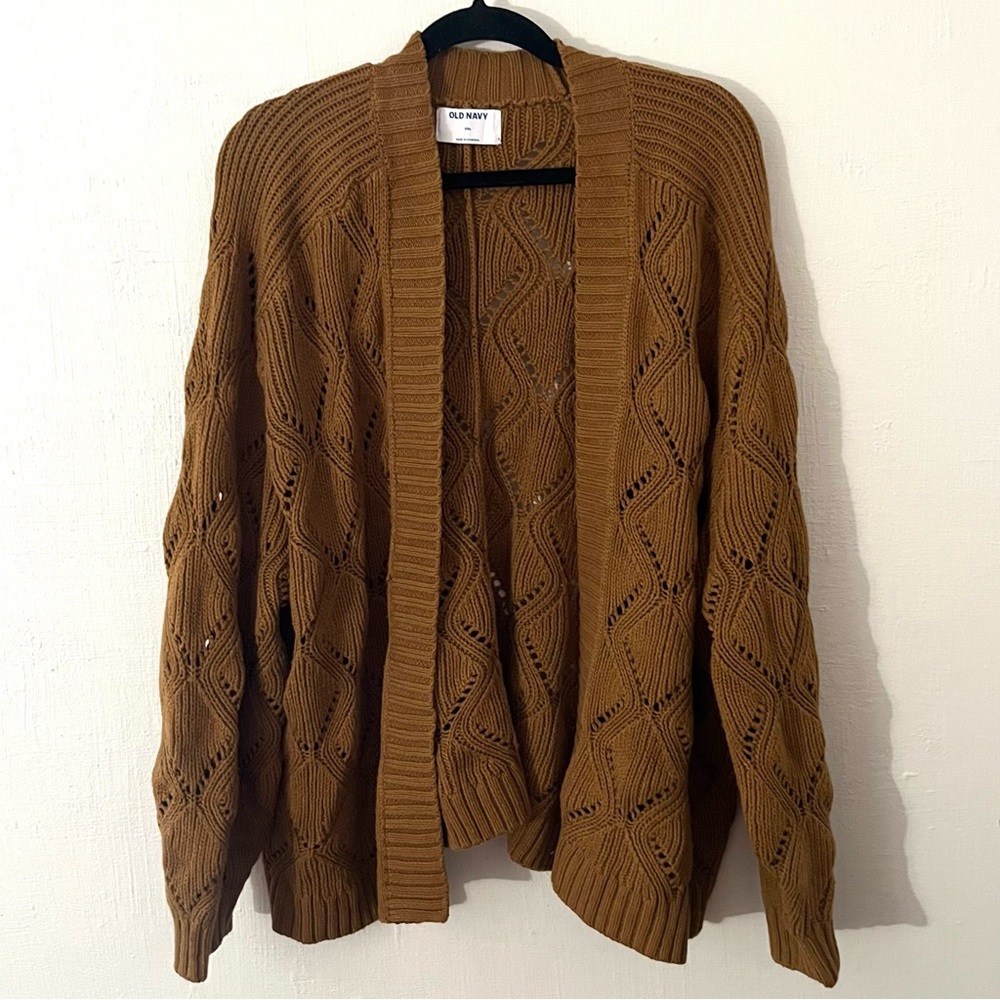 Old Navy Women's Dark Tan Cable Sweater - XXL